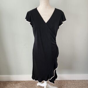 B Darlin Women’s Splice Neck Cap Sleeve Sheath Midi Dress Size Small